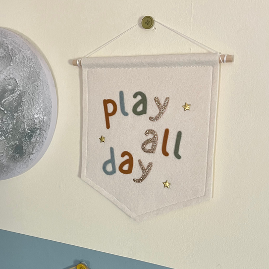 Play All Day Felt Wall Banner