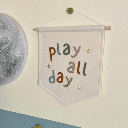 Play All Day Felt Wall Banner