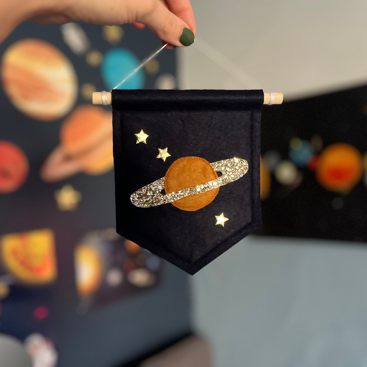 Felt Saturn Space Wall Pennant