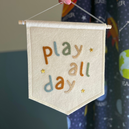Play All Day Felt Wall Banner