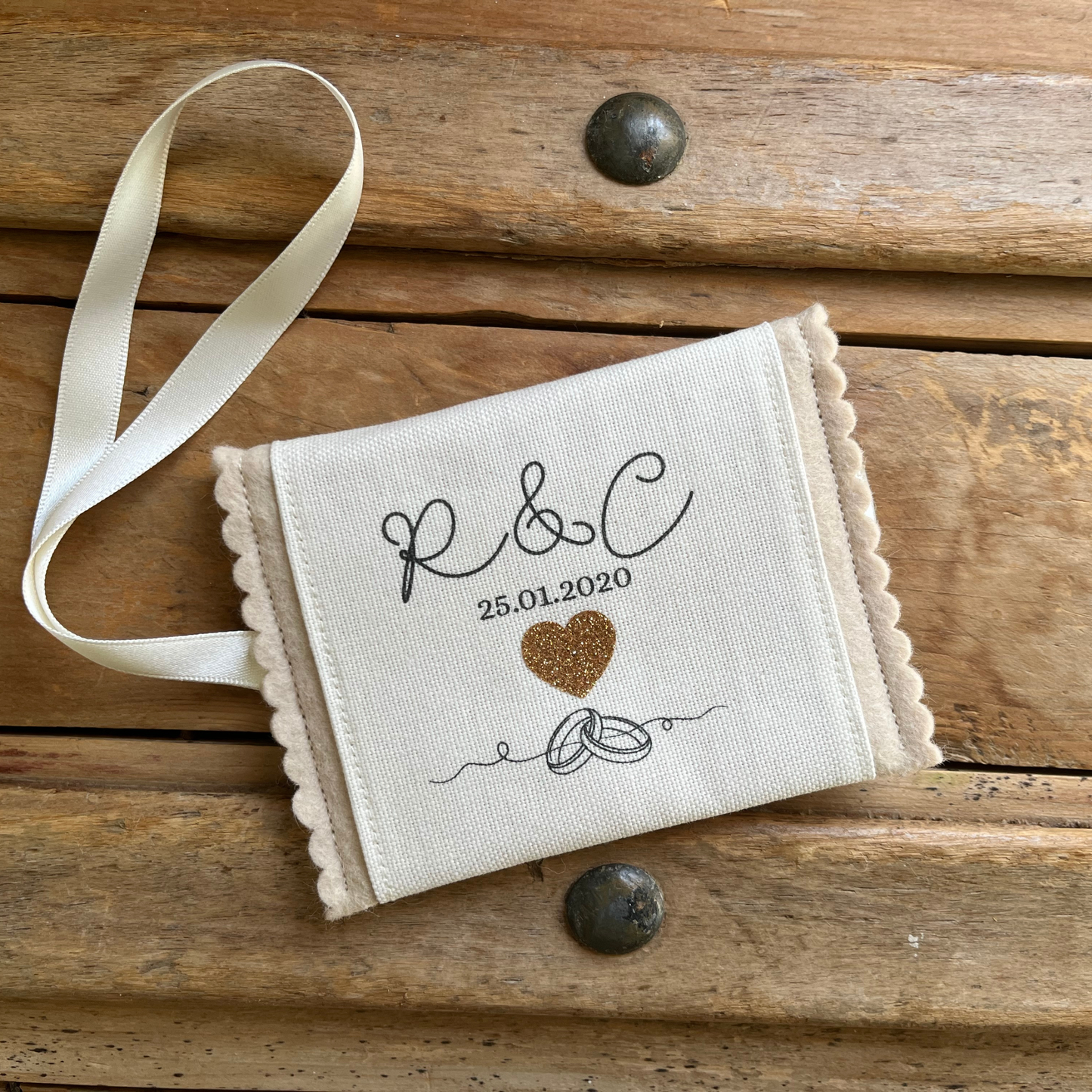 Personalised Wedding Ring Pouch