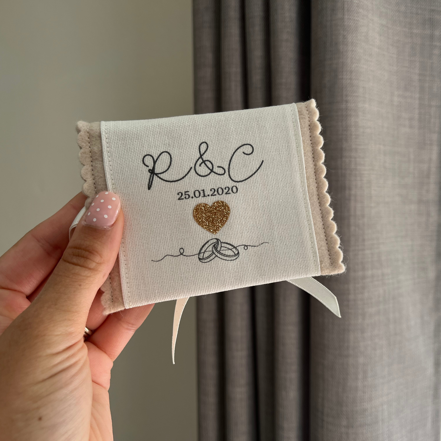 Personalised Wedding Ring Pouch
