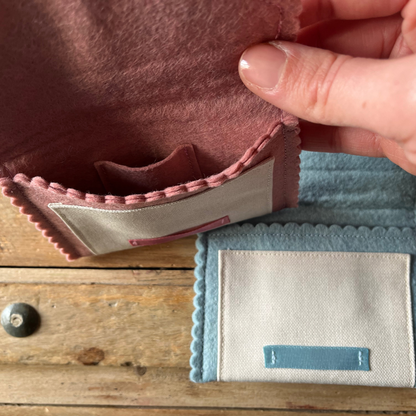 Decorative tooth fairy pouch with personalised text with small pocket included for coin or tooth and space for a note.