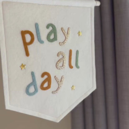 Play All Day Felt Wall Banner